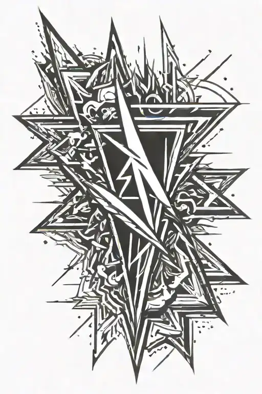 13 point lightning bolt symbol tattoo design idea