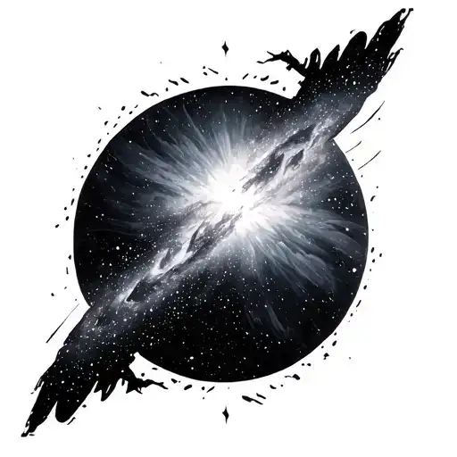 Galaxy Black And White tattoo design idea