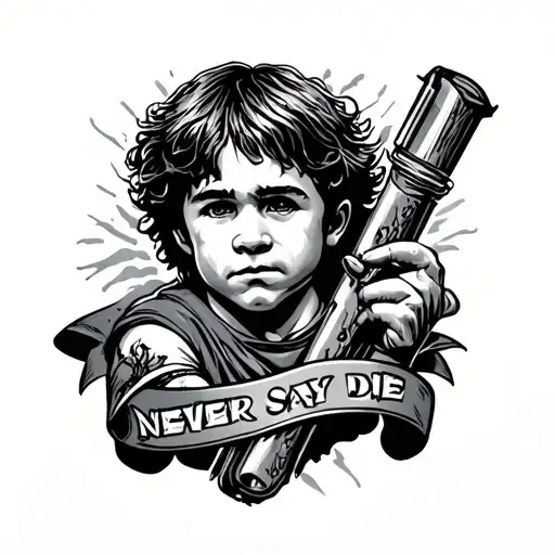 goonies never say die tattoo design idea