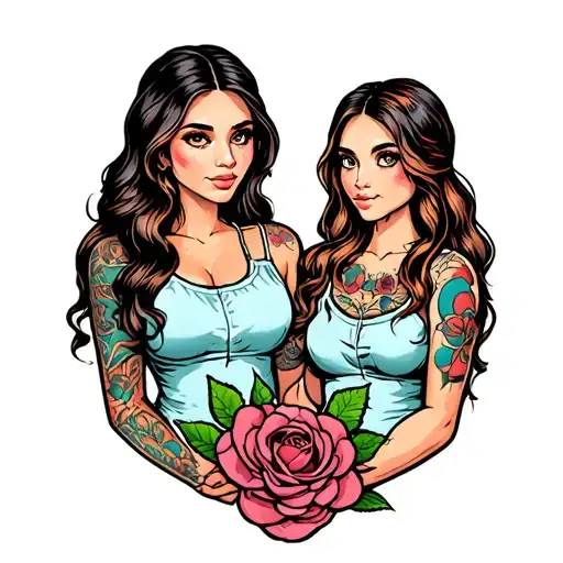 matching Mother Daughter Tattoos representing underground culture  tattoo design idea