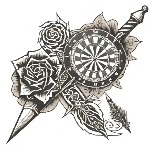 darts themed tattoo tattoo design idea