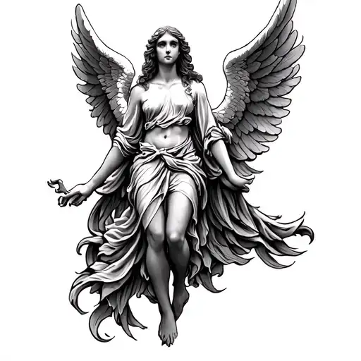 biblically accurate angel tattoo design idea