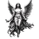 biblically accurate angel tattoo design idea
