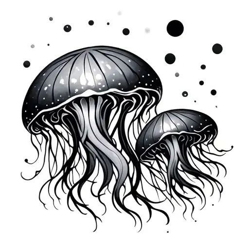 Moon Jellyfish tribal tattoo tattoo design idea