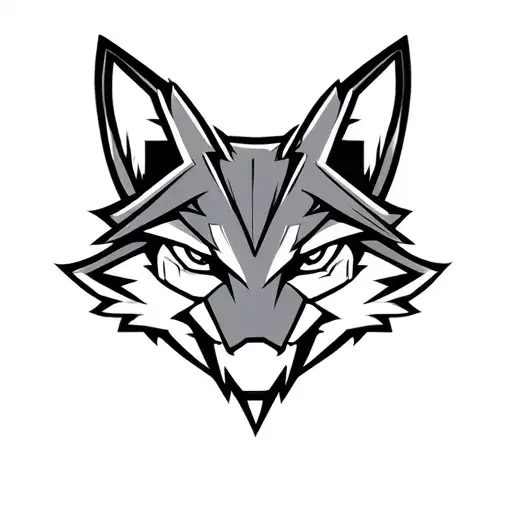 Mechanical fox head logo. Low detail, simple design. tattoo design idea