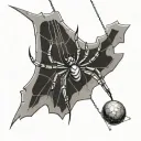 Spider dangling from chest using a web developer coding tattoo design idea