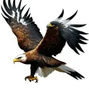 wedge wood eagle with trees tattoo design idea