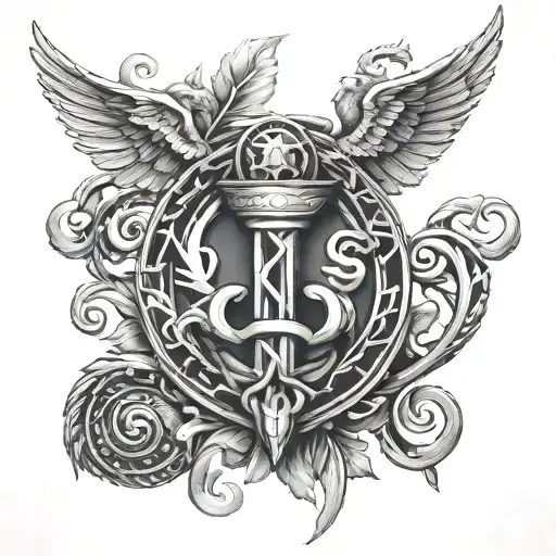 hermes trismegistus the caduceus tattoo design idea