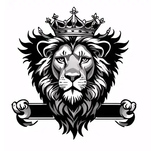 lion of Judah with crown tattoo design idea