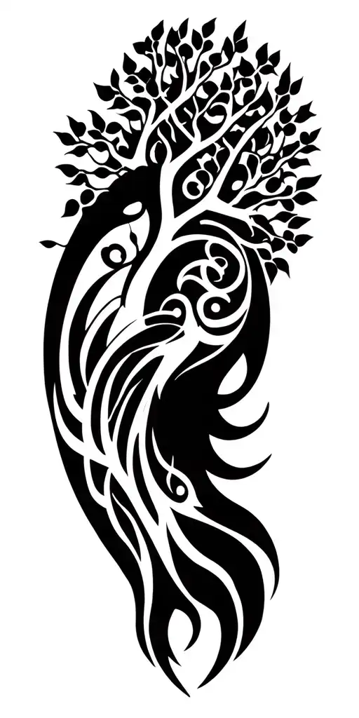 Gaelic theme starting with the tree of life at the shoulder, incorporating military service and technology  tattoo design idea