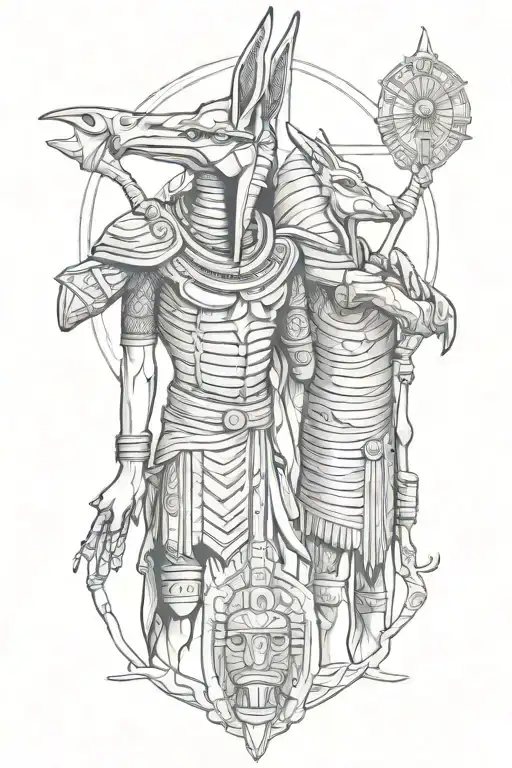 Horus and anubis tattoo design idea