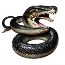 Coiled cobra snake with its mouth open tattoo design idea