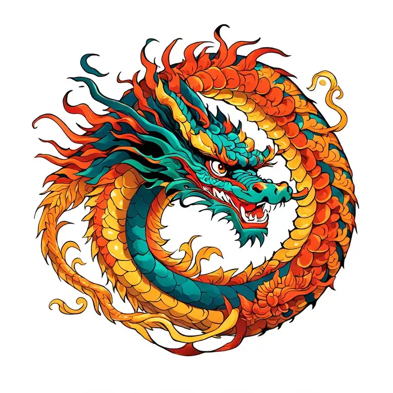 Japanese dragon similar to Kaido tattoo design idea