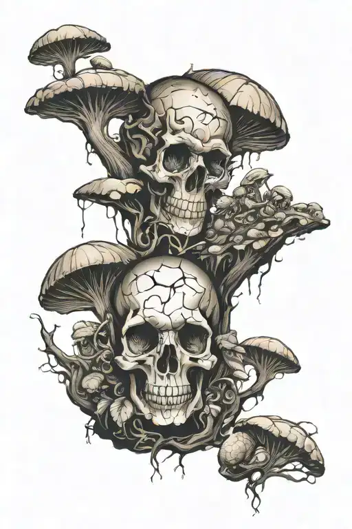 sleeve to anxiety, depression, ptsd.  psilocybin.  shell of a person.  we are slaves to our mental thoughts tattoo design idea