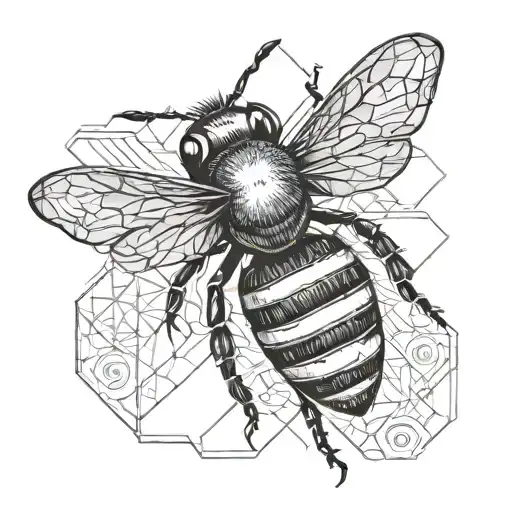honeybee flying tattoo design idea