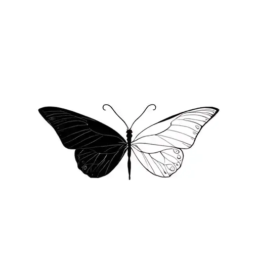Gemini butterfly light and dark side tattoo design idea
