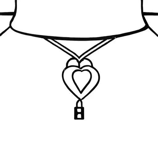 collar with heart shaped lock  tattoo design idea