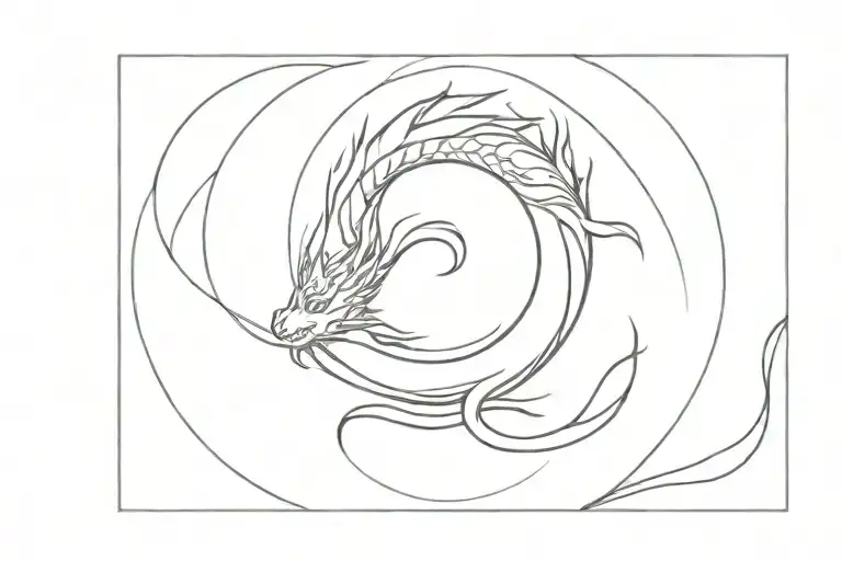 womb tattoo featuring eastern dragon tattoo design idea