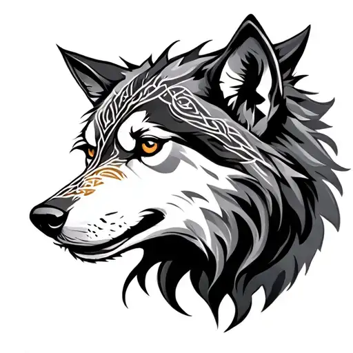 Celtic Wolf tattoo design idea