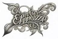 Espinoza word cursive tattoo design idea