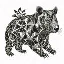wombat surrounded tattoo design idea