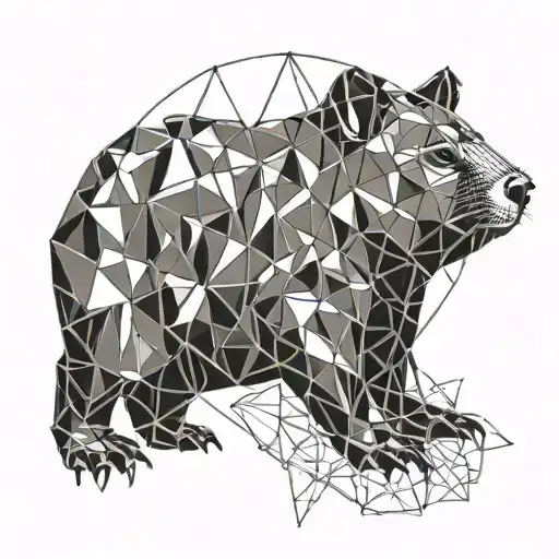 wombat surrounded tattoo design idea