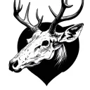 deer skull tattoo design idea
