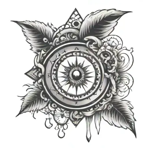 make a 3rd eye tattoo. put a clock within the eye. include mysterious details involving 3rd eye concepts. black and grey tattoo design idea