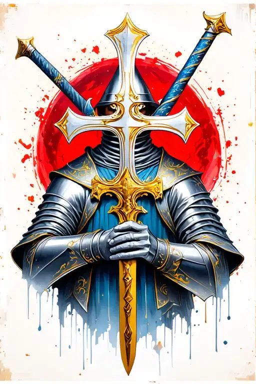 ceusades cross knights Templar knight with a sword tattoo design idea