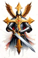 ceusades cross knights Templar knight with a sword tattoo design idea