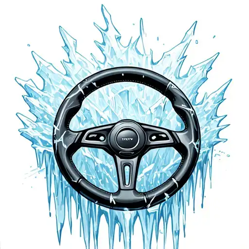 sharp ice steering wheel. icicles sticking out tattoo design idea