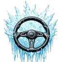 sharp ice steering wheel. icicles sticking out tattoo design idea