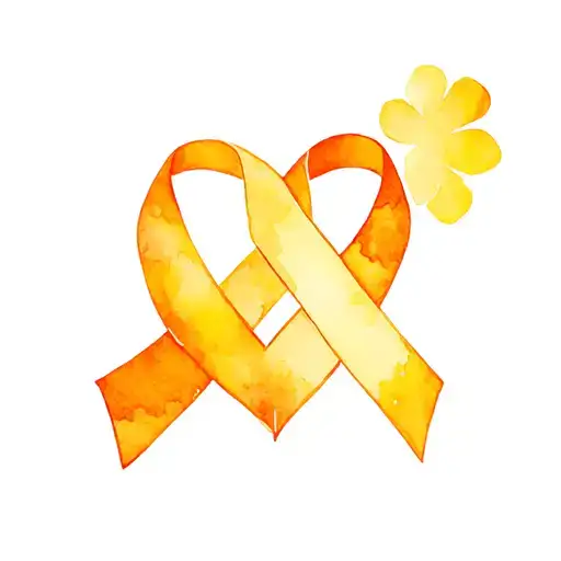 ptsd awareness ribbon childhood cancer ribbon intertwined heart tattoo design idea