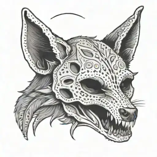 Coyote Skull with Sickle tattoo design idea