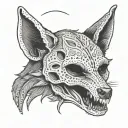Coyote Skull with Sickle tattoo design idea