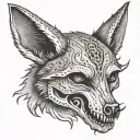 Coyote Skull with Sickle tattoo design idea
