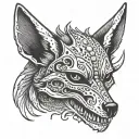 Coyote Skull with Sickle tattoo design idea