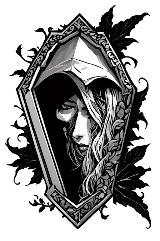 Upper arm tatoo based off the game "The coffin of Andy and Leyley" tattoo design idea