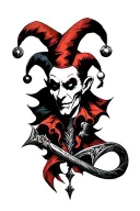evil court jester tattoo design idea