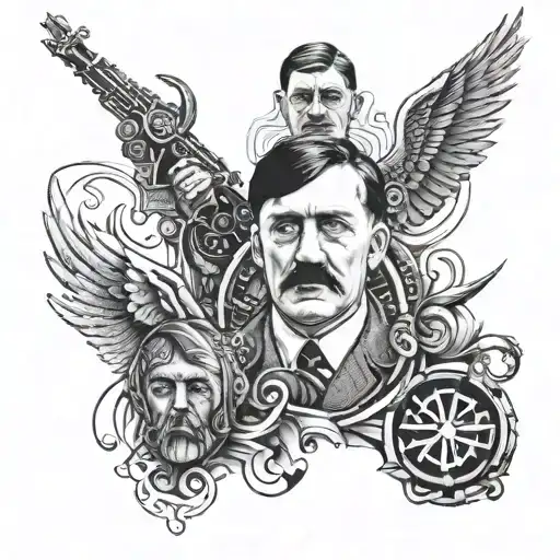 Adolf Hitler anime tattoo design idea