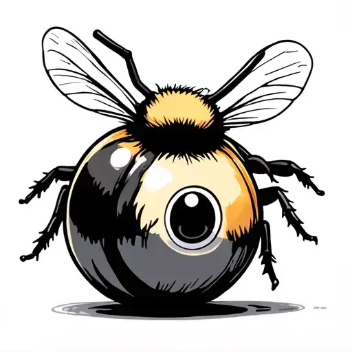 magic 8 ball painted to look like a cute bumble bee tattoo design idea