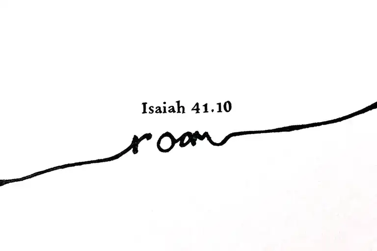"Isaiah 41:10" times new roam tattoo design idea