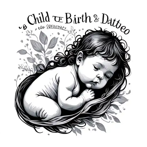 Child Birth Date tattoo design idea