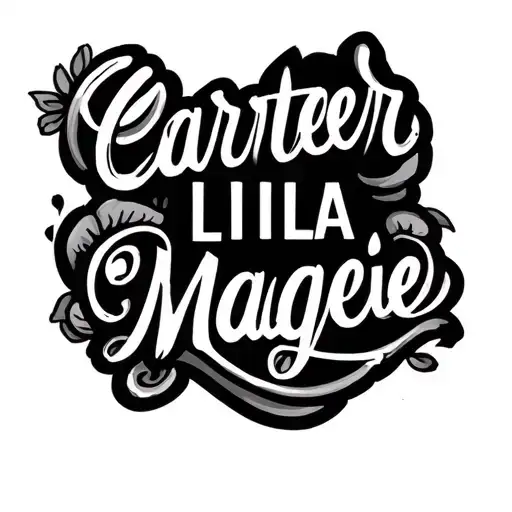 "Carter Lila Maggie " names incorporated tattoo design idea
