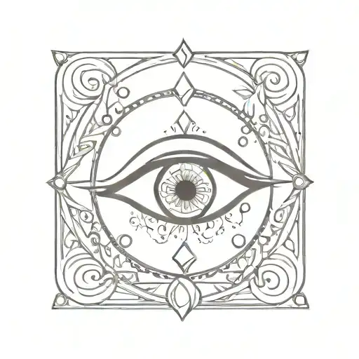 gypsy eye with gems tattoo design idea