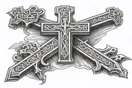 three crosses whit bible scripture  tattoo design idea