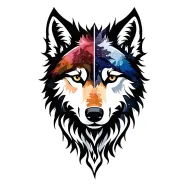 shadow wolf silhouette tattoo design idea