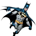 Batman who pulling open costume with Superman logo on chest tattoo design idea