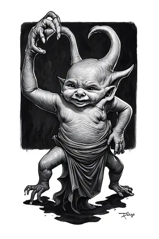 baby oogie boogie from nightmare tattoo design idea