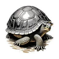 golden shellback turtle tattoo design idea